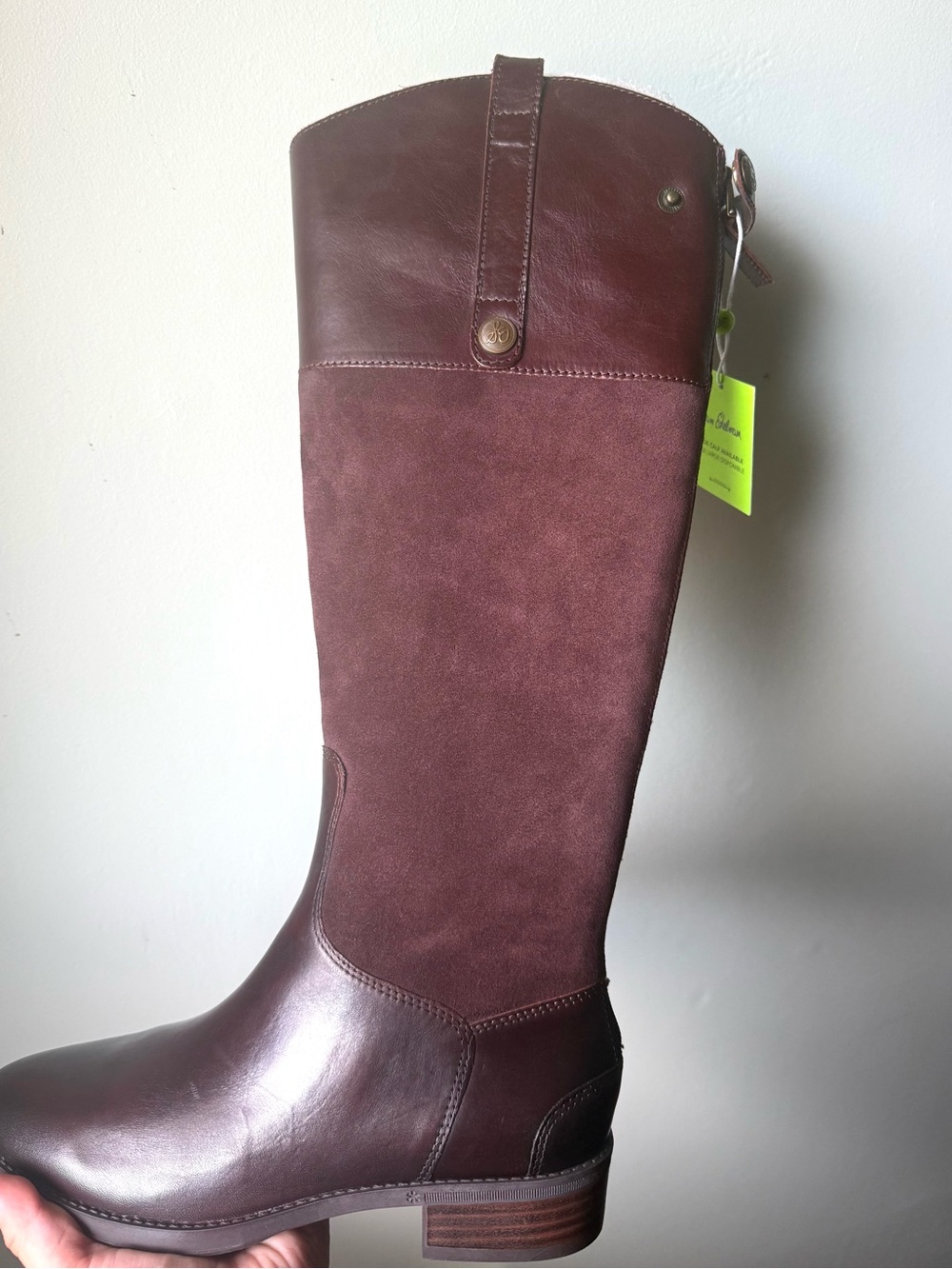 Women's Tall Burgundy Leather & Suede Boot